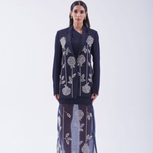 Ivory Bloom – dark blue AC07